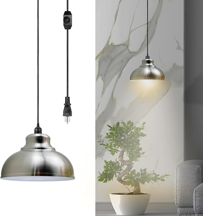 Modern E26 Plug-in pendant light with Switch~1742