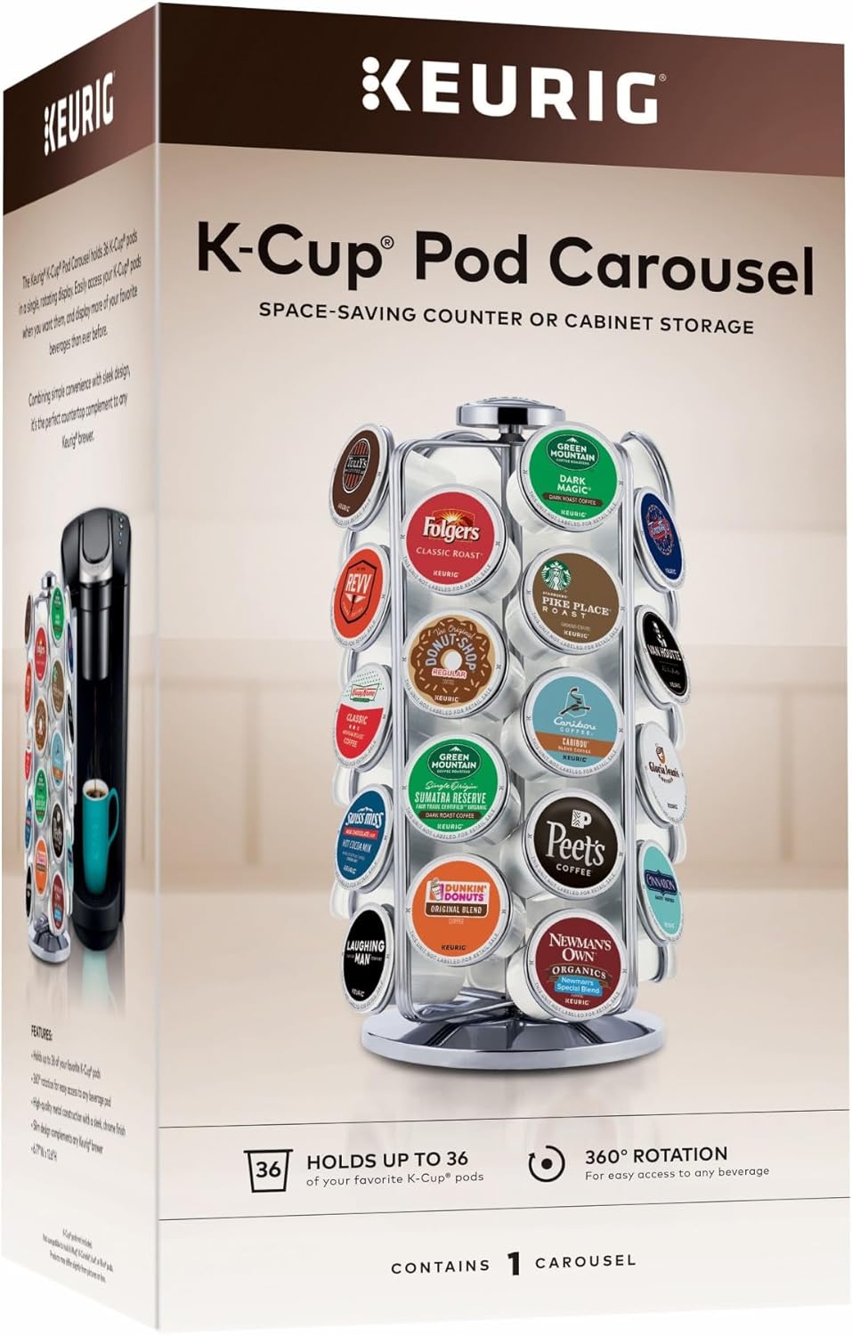 Keurig K-Cup Pod Carousel - 36-Pod Rotating Storage