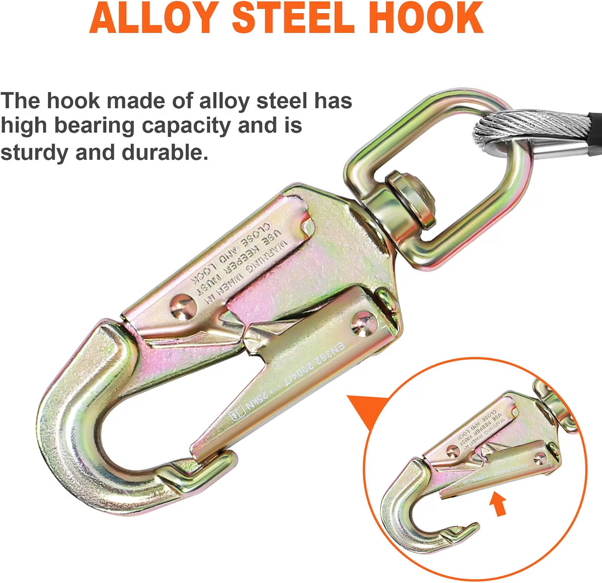 Steel Wire Core Flipline 1/2" x 16' – Adjustable Tree Climbing Flip Line Kit