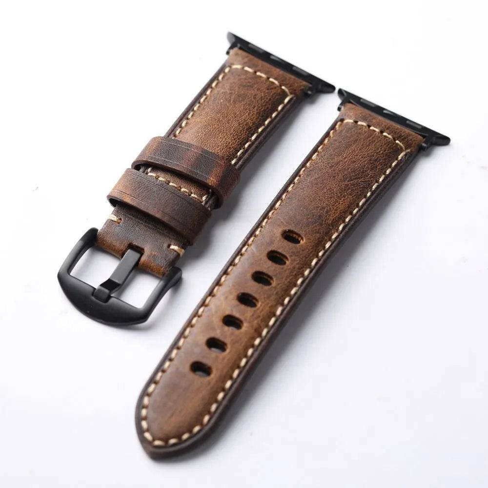 Pure Cowhide Strap Retro Style Watch Bracelet 