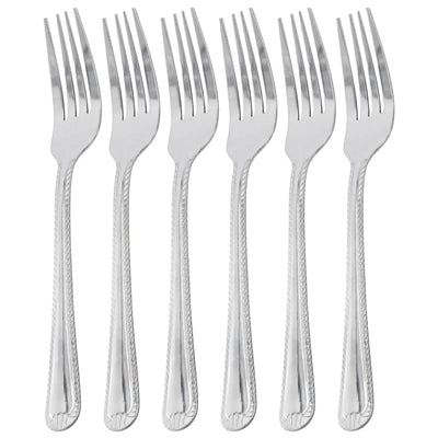 Gibson Home Tustin 6 Piece Stainless Steel Dinner Fork Flatware Set in Silver - Free Shipping 