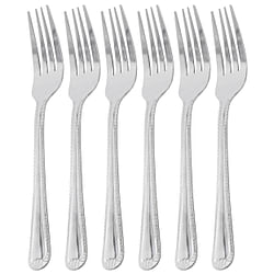 Gibson Home Tustin 6 Piece Stainless Steel Dinner Fork Flatware Set in Silver - Free Shipping