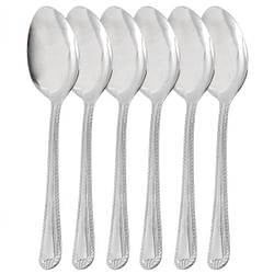 Gibson Home Tustin 6 Piece Stainless Steel Dinner Spoon Flatware Set in Silver - Free Shipping