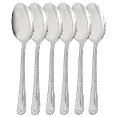 Gibson Home Tustin 6 Piece Stainless Steel Dinner Spoon Flatware Set in Silver - Free Shipping 