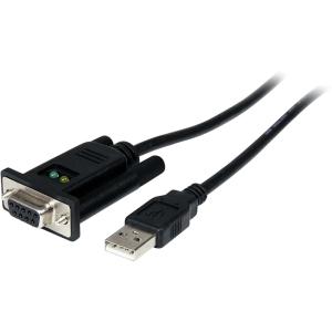 USB to Serial Adapter - Null Modem - FTDI USB UART Chip - DB9 (9-pin) - USB to RS232 Adapter