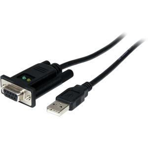 USB to Serial Adapter - Null Modem - FTDI USB UART Chip - DB9 (9-pin) - USB to RS232 Adapter 