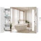 Medicine Cabinet with Mirror, Wall Mounted Bathroom Mirror Cabinet with Adjustable Shelf, USB Charge, High Gloss White