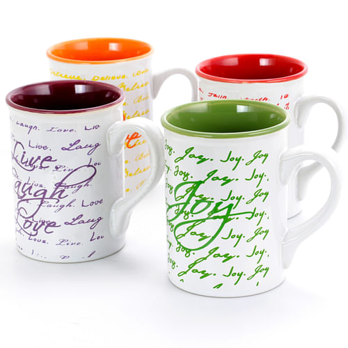 Gibson Inspirational Words 16 oz Mug 4 Assorted Designs - Free Shipping 