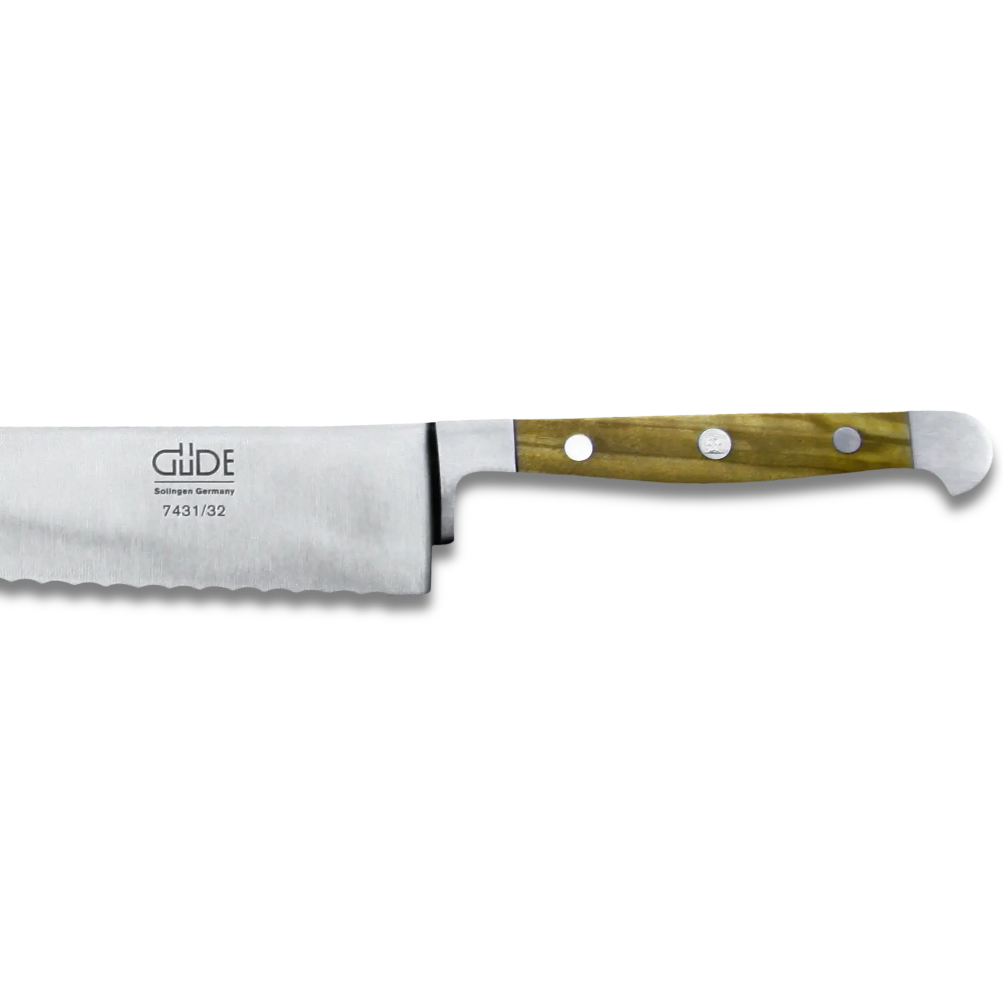 ALPHA OLIVE | Bread Knife Franz Dude 12.5 " Left hand Version| Forged steel / Olive Wood Handle 