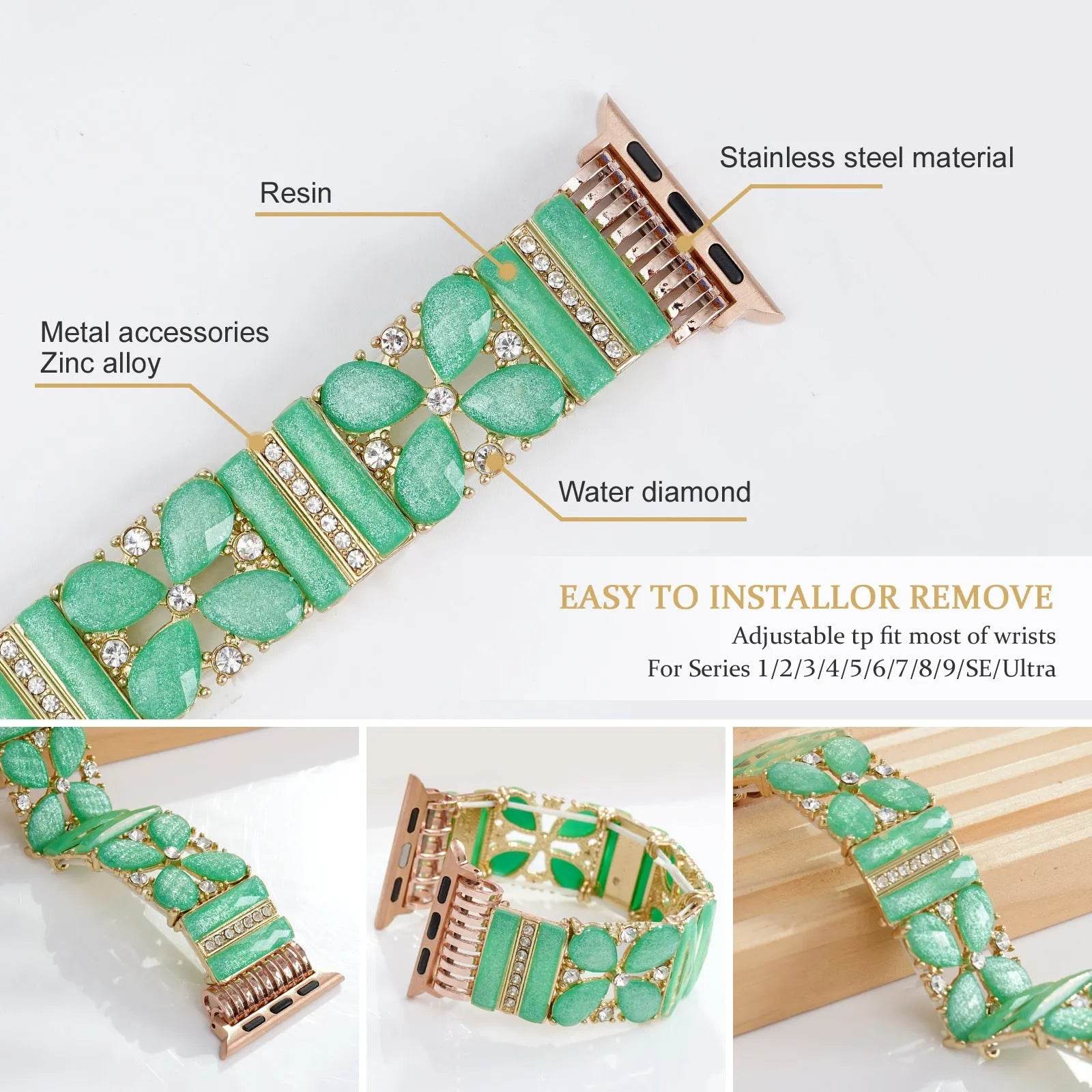 Strap Green Jewelry Watch Band Bracelet women 