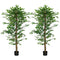 Set of 2 6ft Artificial Trees Ficus, Indoor Fake Plants with Pot, for Home Decor