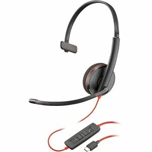Poly Blackwire 3210 Monaural USB-C Headset +USBC/A Adapter 