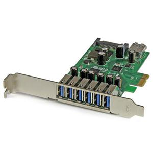 7 Port PCI Express USB 3.0 Card - 5Gbps - Standard and Low-Profile Design