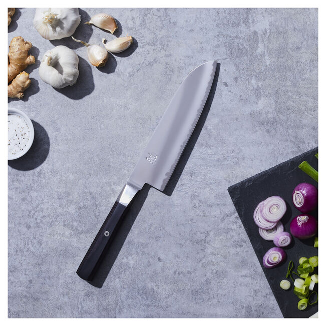 MIYABI 4000 FC 7-Inch Santoku Knife – Black Handle 