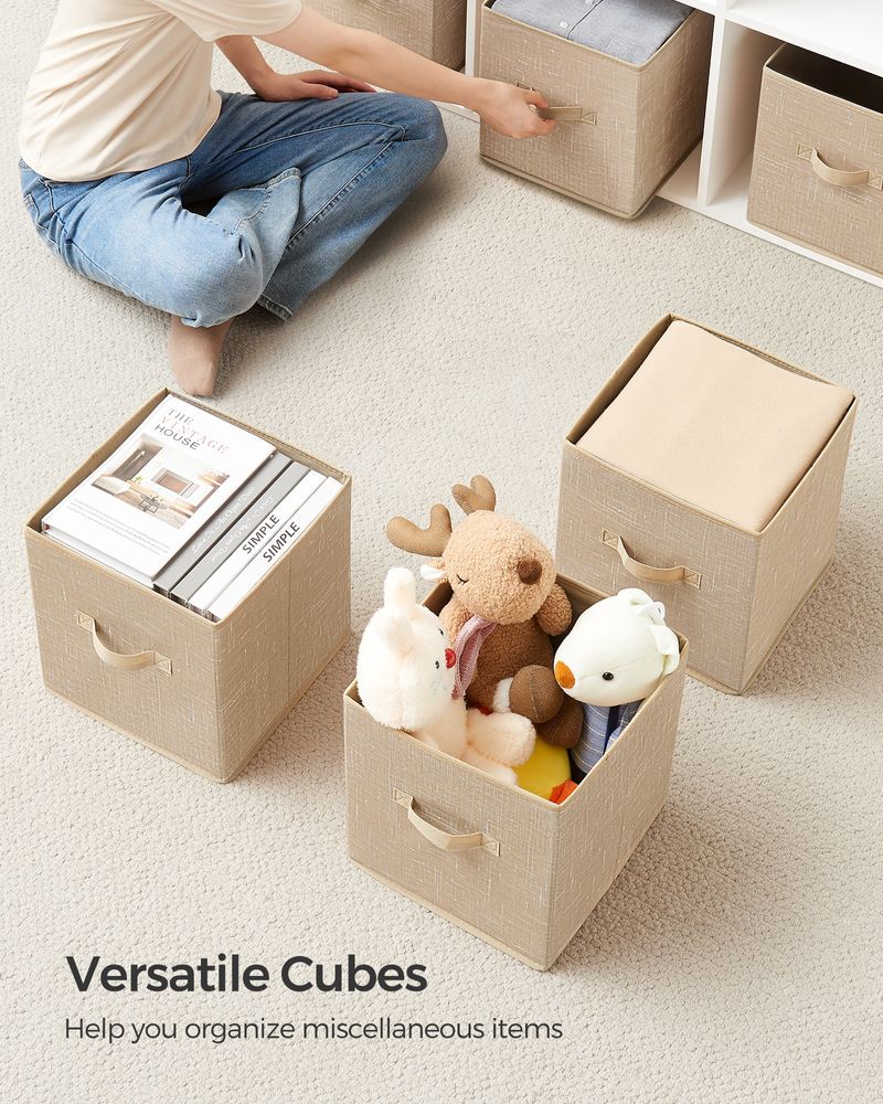 SONGMICS Non-Woven Fabric Storage Cubes with Double Handles 