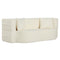 75.5 inch Folding Sofa Bed 2-in-1 Convertible Teddy Fleece Floor Loveseat with 2 Comfortable Pillows-Beige