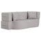 75.5 inch Folding Sofa Bed 2-in-1 Convertible Teddy Fleece Floor Loveseat with 2 Comfortable Pillows-Gray