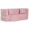 75.5 inch Folding Sofa Bed 2-in-1 Convertible Teddy Fleece Floor Loveseat with 2 Comfortable Pillows-Pink