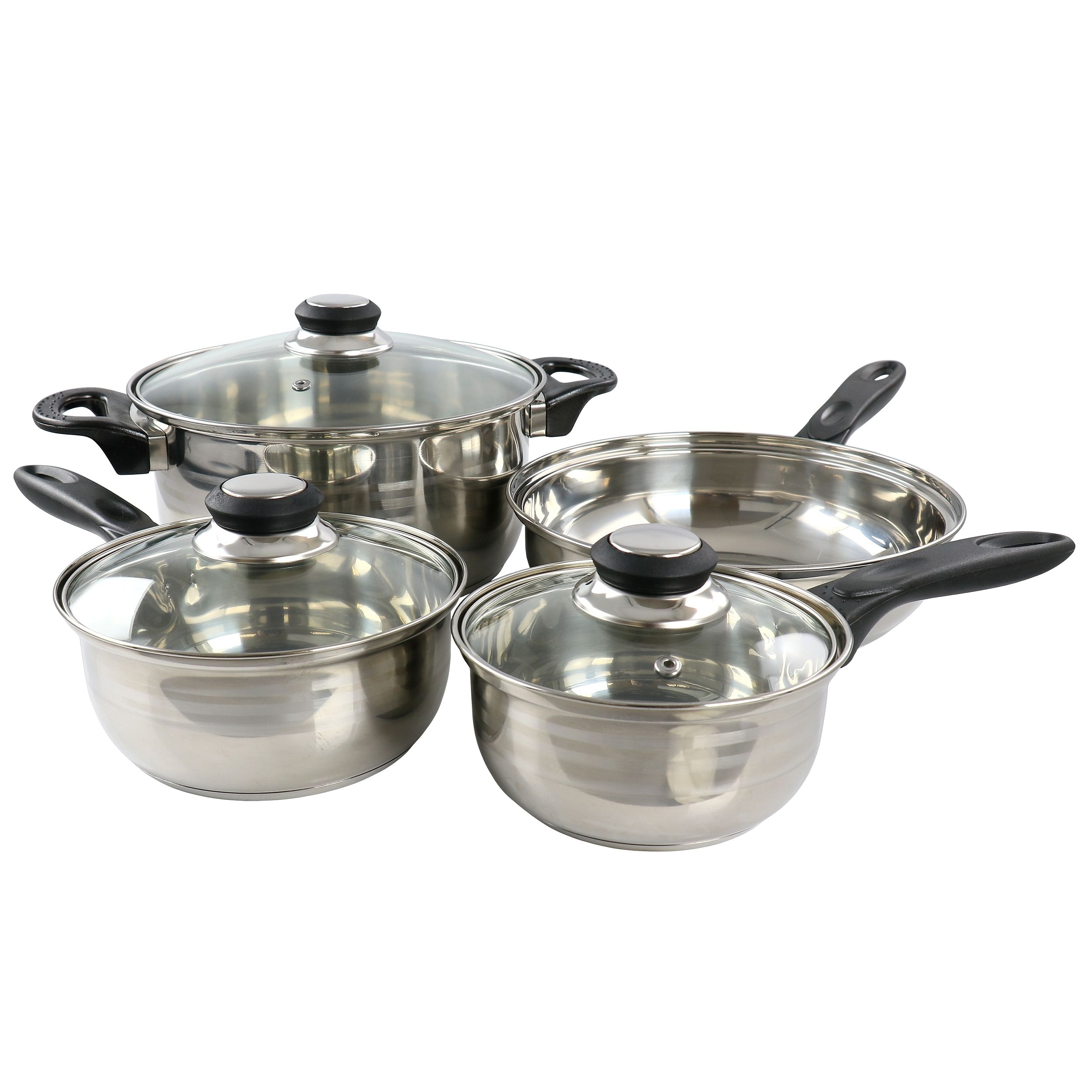 Gibson Home Lybra 7 Piece Two Tone Polished Stainless Steel Cookware Set - Free Shipping