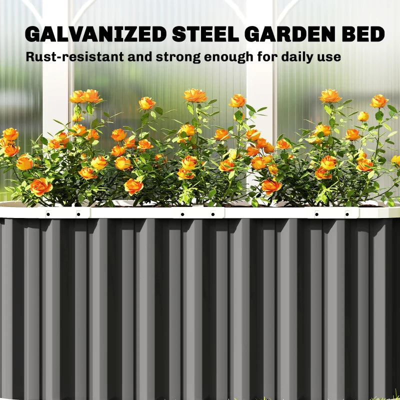 Galvanized Raised Garden Bed, Deep Rot Planter Box, Outdoor Garden Bed with Plant Labels, 5' x 2' x 2', Dark Grey