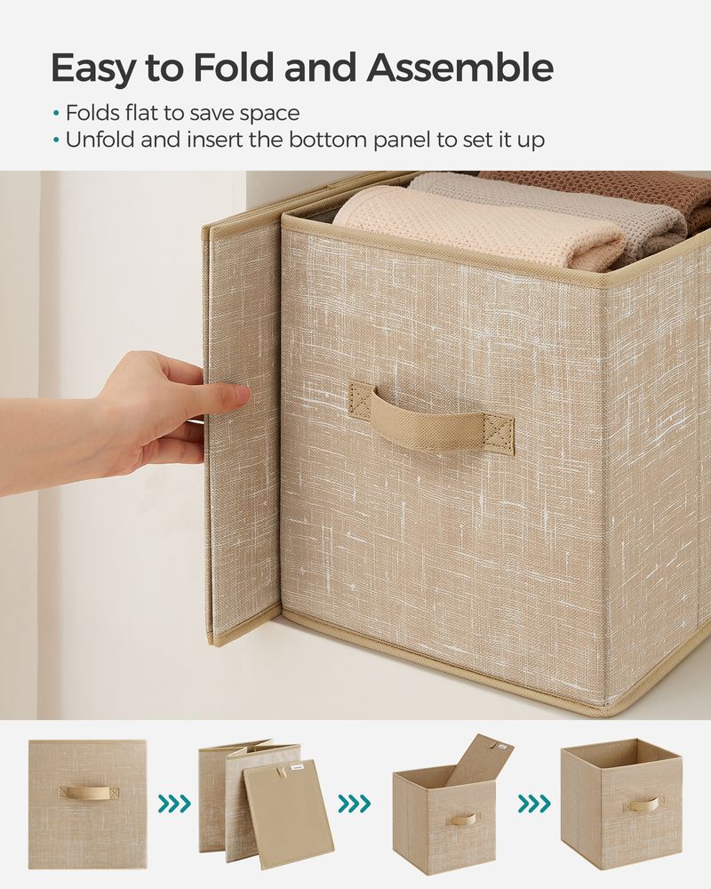 SONGMICS Non-Woven Fabric Storage Cubes with Double Handles 