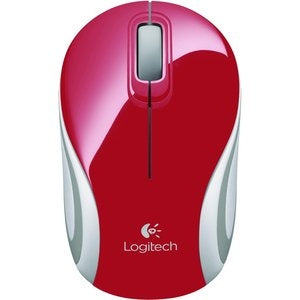 Logitech Wireless Mini Mouse M187 Ultra Portable, 2.4 GHz with USB Receiver, 1000 DPI Optical Tracking, 3-Buttons, PC / Mac / Laptop - Red 