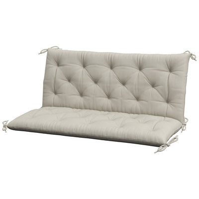 Outsunny 2 Seater Garden Bench Cushions With Backrest for Garden Patio, Light Grey 