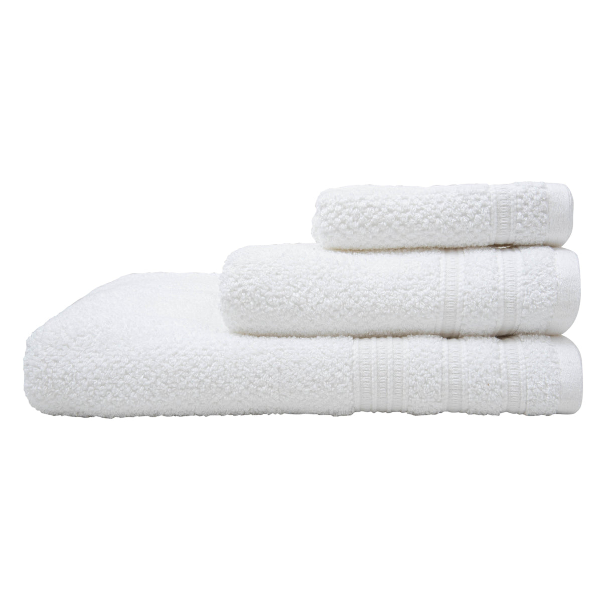 Bath Towel Set, 3 Pieces, 100% Cotton, Textured – Bath Towel, Hand Towel and Washcloth