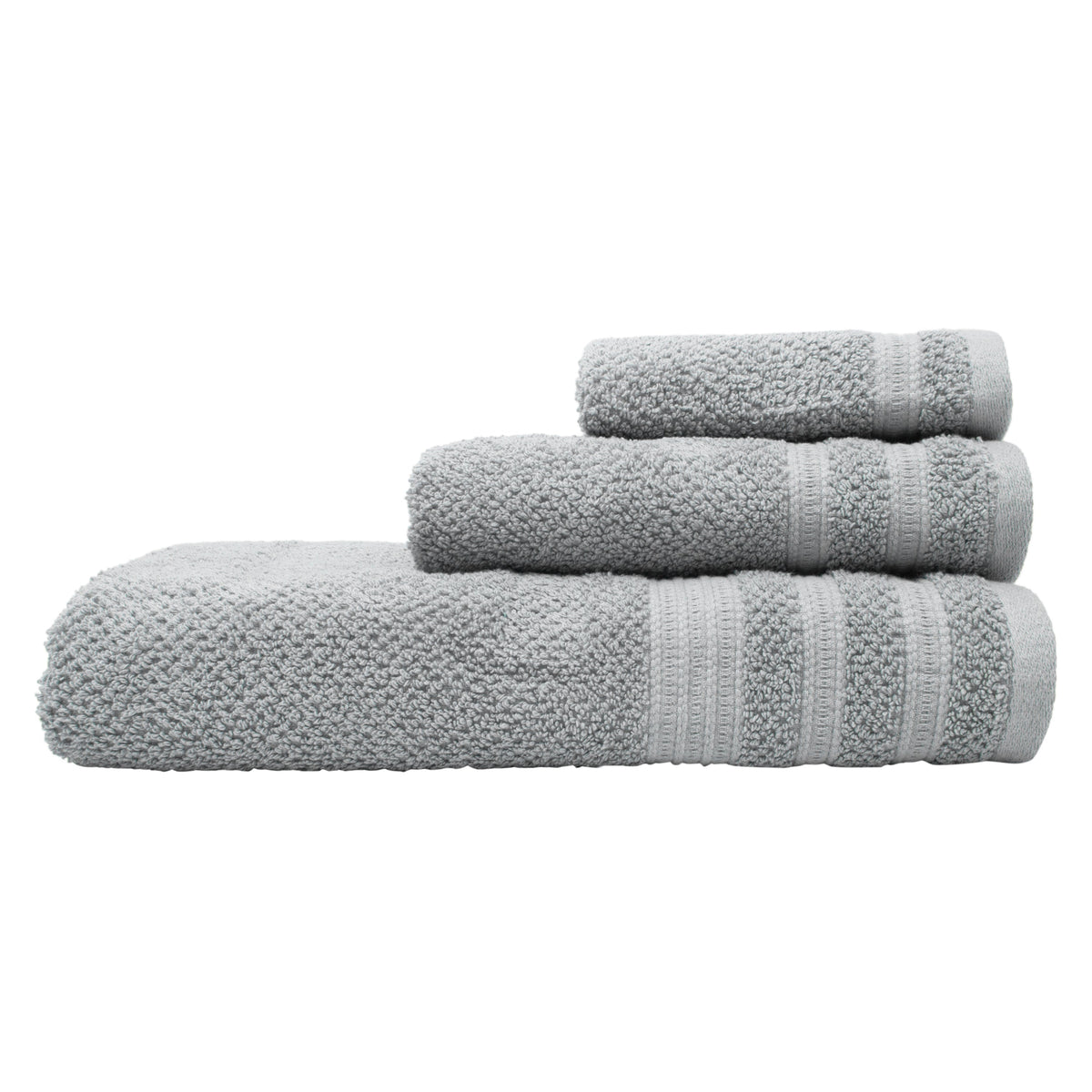 Bath Towel Set, 3 Pieces, 100% Cotton, Textured – Bath Towel, Hand Towel and Washcloth