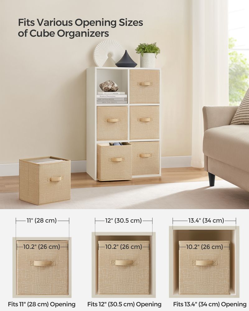 SONGMICS Non-Woven Fabric Storage Cubes with Double Handles 