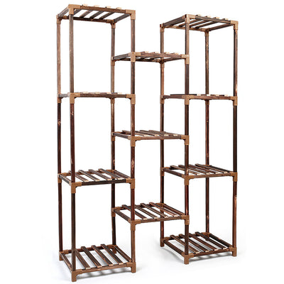 Multi-tier Wooden Plant Stand 11 Potted Flower Display Shelf Rack Vase Holder for Patio Balcony Garden 