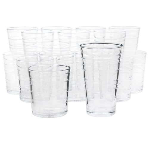 Gibson Home 16 Piece Swirl Clear Assorted Glassware Set - Free Shipping