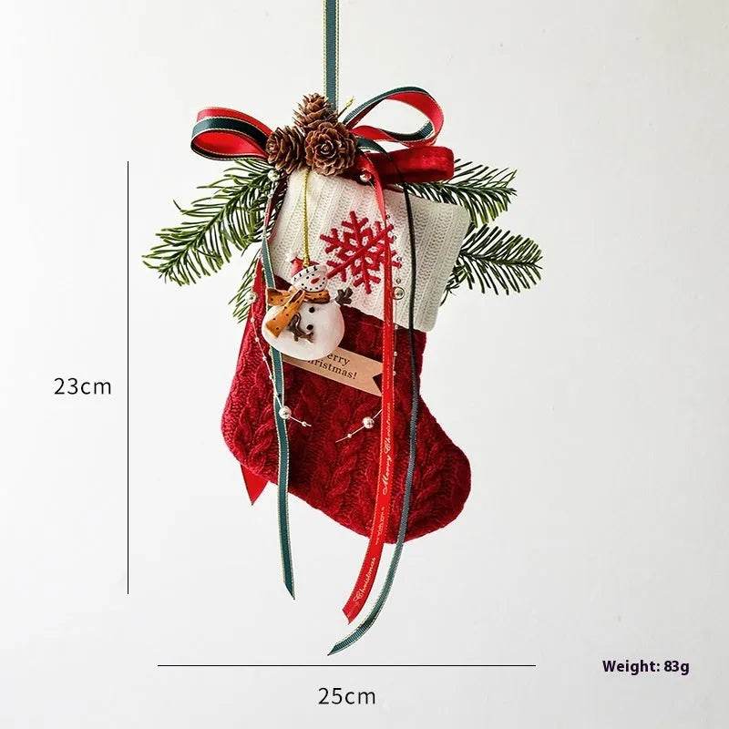 Christmas Decoration Knitted Christmas Stockings Scene Layout 