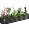 7.9 x 2 x 1ft Galvanized Raised Garden Bed Kit, Metal Planter Box with Safety Edging, Black