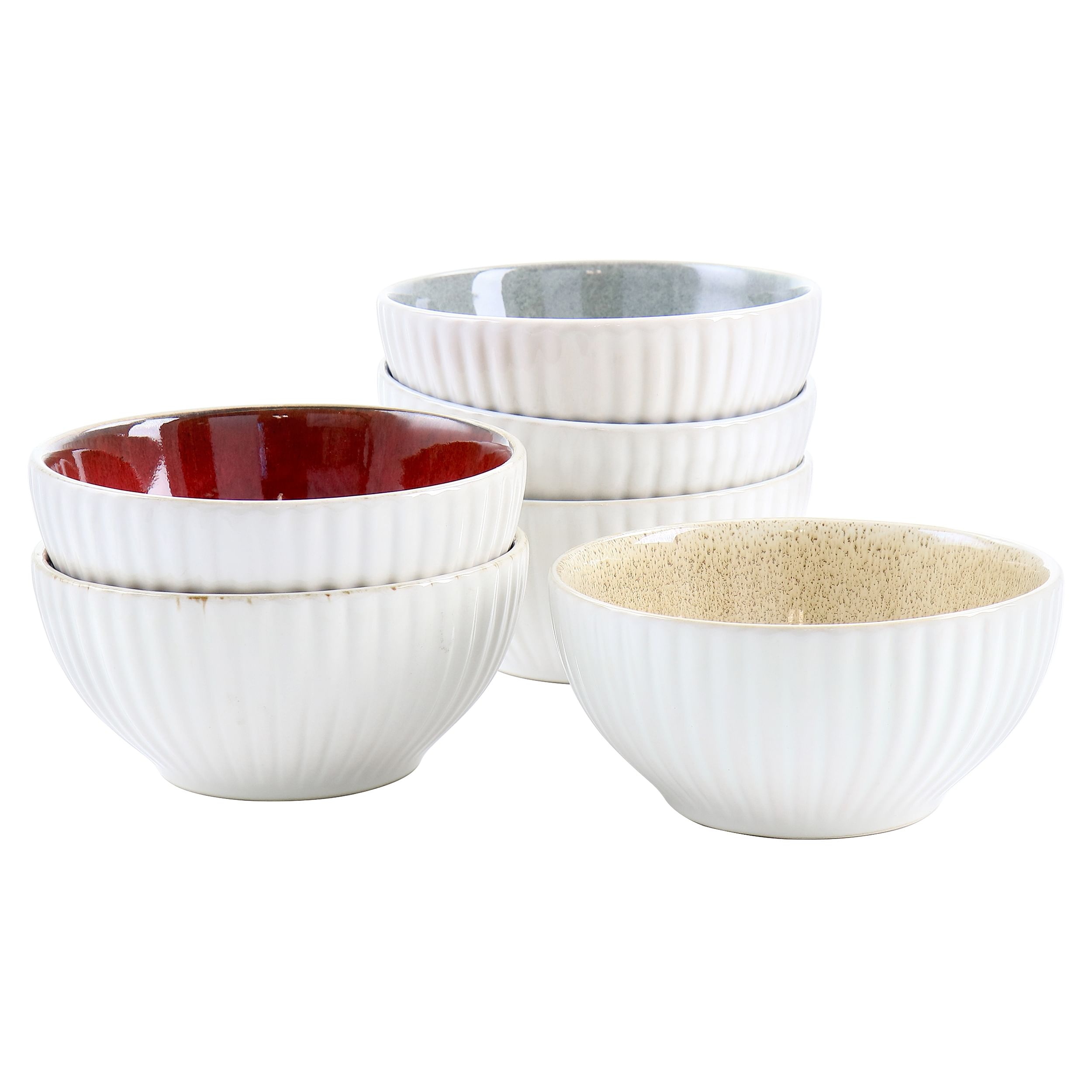 Laurie Gates Sierra 6 Piece 6.3 Inch Stoneware Bowl Set in Assorted Colors - Free Shipping 