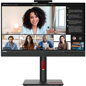 Lenovo ThinkVision T24mv-30 24" Class Webcam Full HD LCD Monitor - 16:9 - Raven Black 
