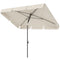 6' x 4' Patio Umbrella with Tilt, Rectangular Outdoor Umbrella for Garden, Beige