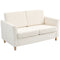 HOMCOM 2-Seat Sofa Two-Seater Couch with Armrests and Wood Legs for Living Room, Bedroom, Cream White