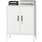 Office Storage Cabinet with Lock, Filing Cabinet with Adjustable Shelves and Doors for Home Office, Garage, White