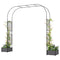 Garden Arch Outdoor Trellis Arbor with 2 Planter Boxes, 109.4
