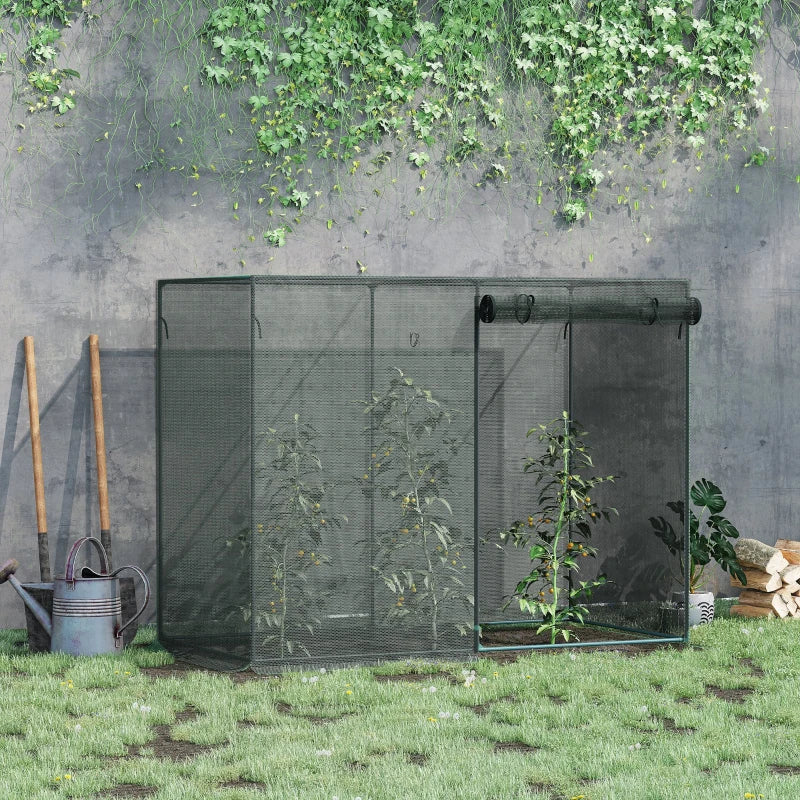 6.5 x 3.3ft Crop Cage, Garden Plant Protector with Single Zippered Door, Storage Bag and Ground Stakes, Black