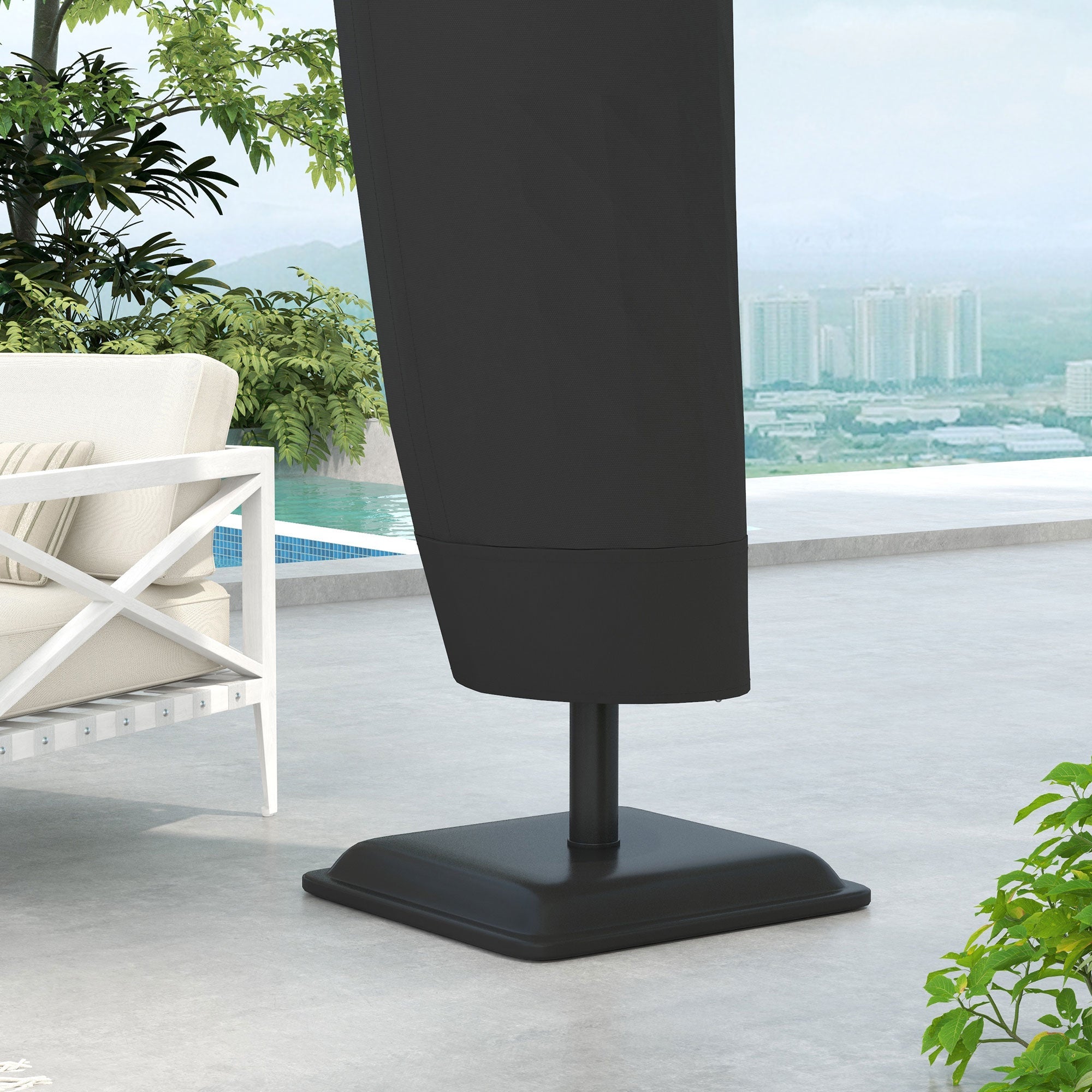Outsunny Patio Umbrella Cover 87-Inch for Outdoor Offset Furniture Protector Black 