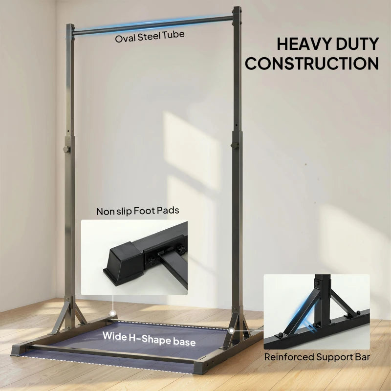 Soozier Portable Pull Up Station, Height Adjustable Pull Up Bar with 8 Levels for Home Gym Strength Training, 440LBS Capacity