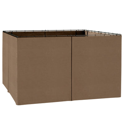 Outsunny Gazebo Curtain 10'x12' Sidewall Set 4 Panels with Hooks Brown for Outdoor Shelter 