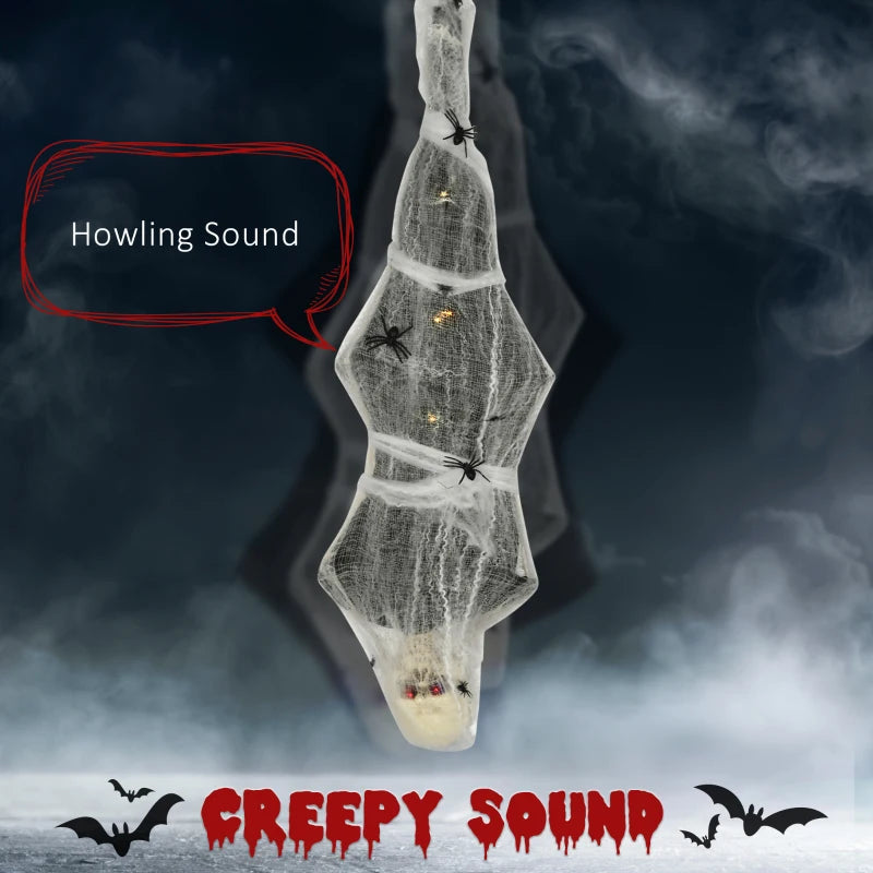 HOMCOM 62” Life-Size Outdoor Halloween Crawling Zombie – Animated Prop with Sound, Motion Activation & Light-Up Eyes 