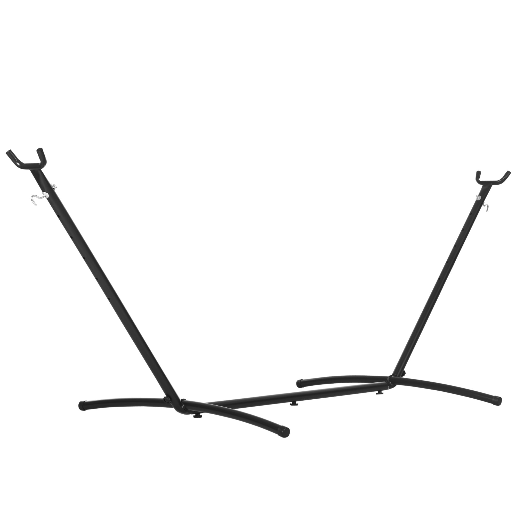 Outsunny 9.2ft Heavy Duty Adjustable Hammock Stand, Universal Metal Frame for Outdoor Relaxation, Black 