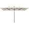 Double-Sided Patio Umbrella Parasol with Tilt, Adjustable Height, Vents and 12 Ribs, for Garden, White