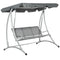 Outsunny 3 Person Patio Swing Seats with Adjustable Canopy Outdoor Swing Chair Bench for Garden, Poolside, Dark Grey