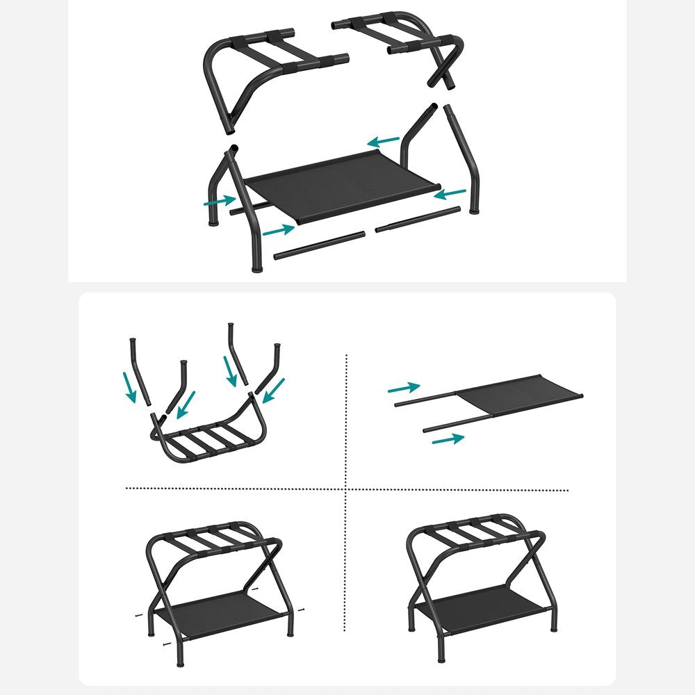 SONGMICS Black Foldable Luggage Rack 