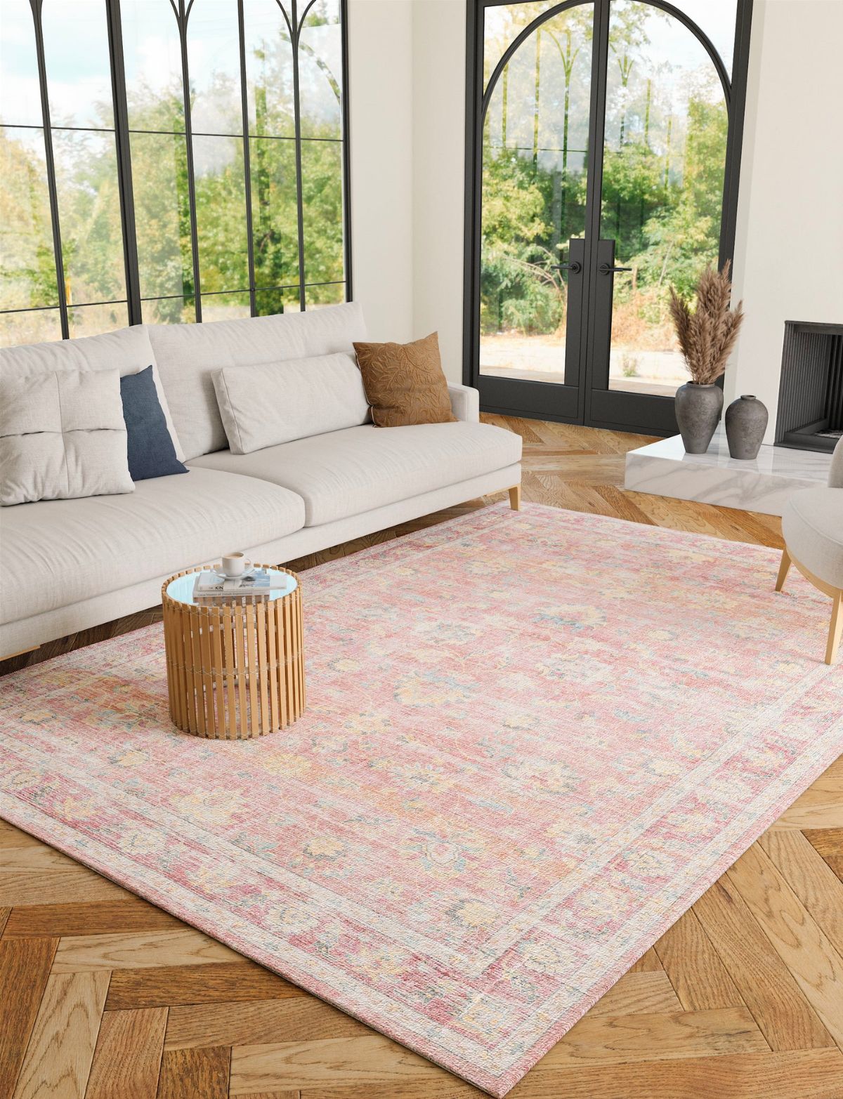Elyse Pink Yellow Rug 